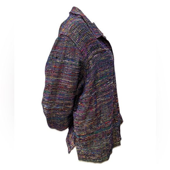 JM Collection XL Silk Blend Metallic Colorful Blazer Jacket Women’s Unique - Picture 2 of 11